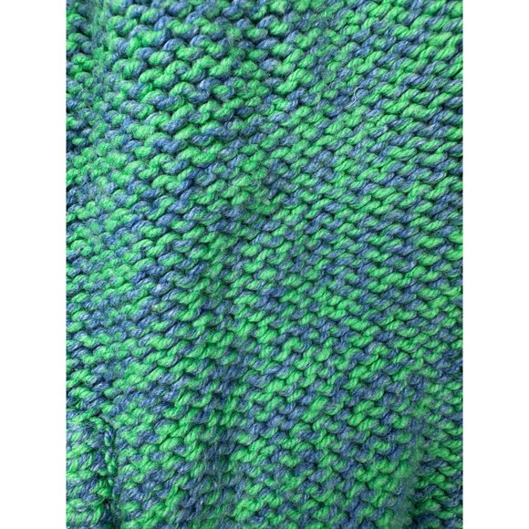 Vintage Y2K American Eagle Shawl Collar Sweater Large Marled Green Blue Grandpa - Picture 7 of 9